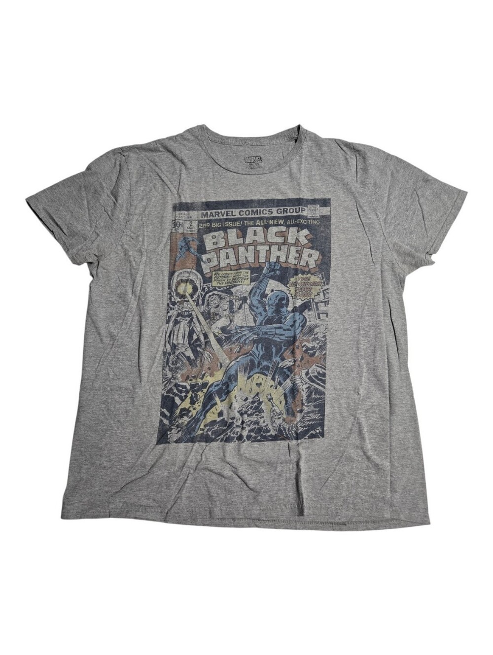 Marvel Comics Black Panther #2 Comic Cover Graphic Logo T Shirt Mens Gray XL
